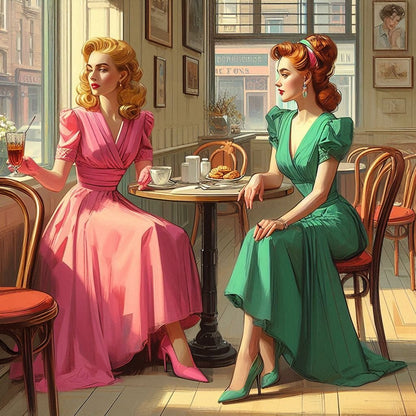 Study of Ladies in a Cafe - Gregg Acini Adoree Designs - 
