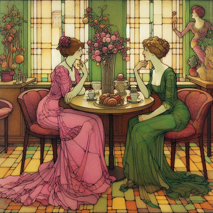 Study of Ladies in a Cafe - Gregg Acini Adoree Designs - 