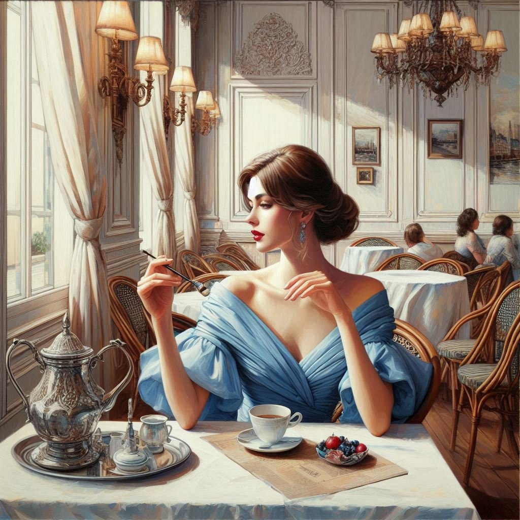Study of Ladies in a Cafe - Gregg Acini Adoree Designs - 