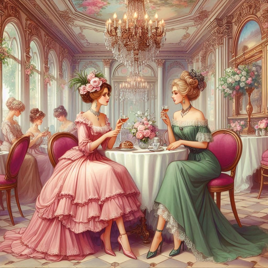 Study of Ladies in a Cafe - Gregg Acini Adoree Designs - 