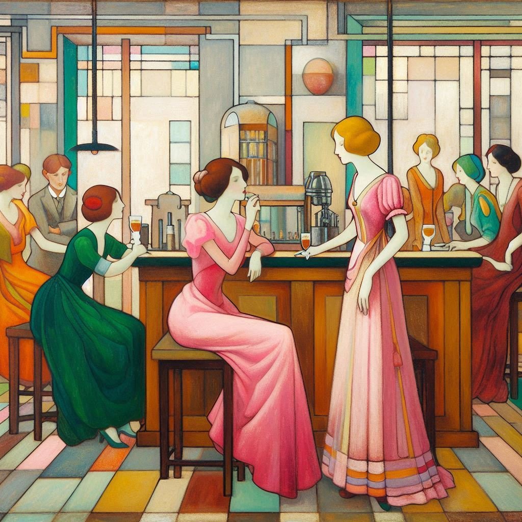 Study of Ladies in a Cafe - Gregg Acini Adoree Designs - 