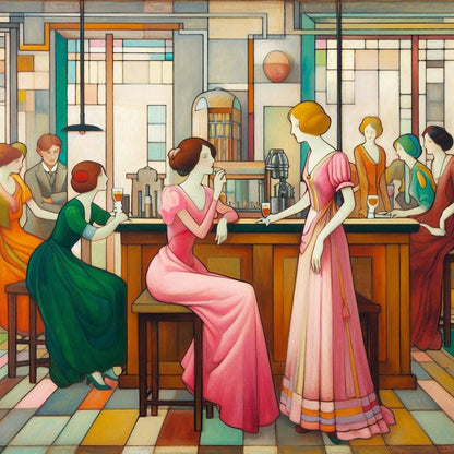 Study of Ladies in a Cafe - Gregg Acini Adoree Designs - 