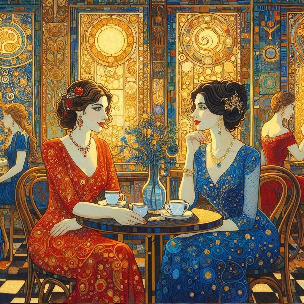 Study of Ladies in a Cafe - Gregg Acini Adoree Designs - 