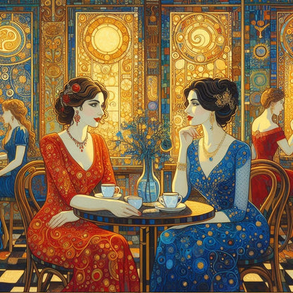 Study of Ladies in a Cafe - Gregg Acini Adoree Designs - 