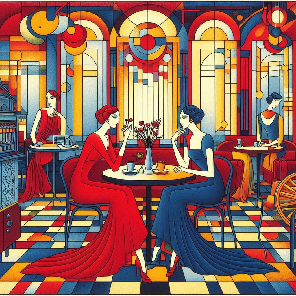Study of Ladies in a Cafe - Gregg Acini Adoree Designs - 