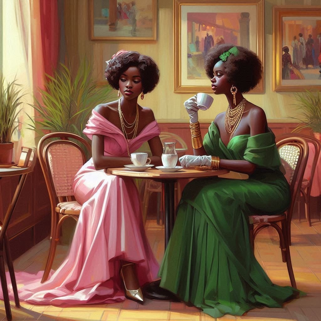 Study of Ladies in a Cafe - Gregg Acini Adoree Designs - 