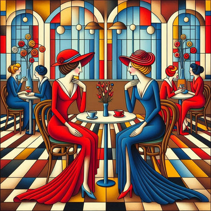 Study of Ladies in a Cafe - Gregg Acini Adoree Designs - 