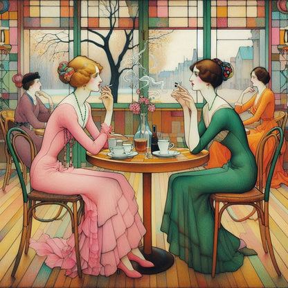 Study of Ladies in a Cafe - Gregg Acini Adoree Designs - 