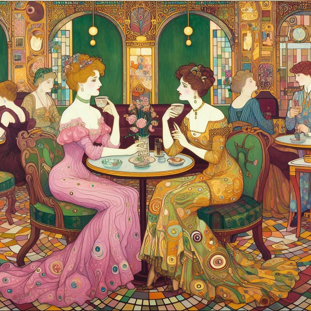 Study of Ladies in a Cafe - Gregg Acini Adoree Designs - 