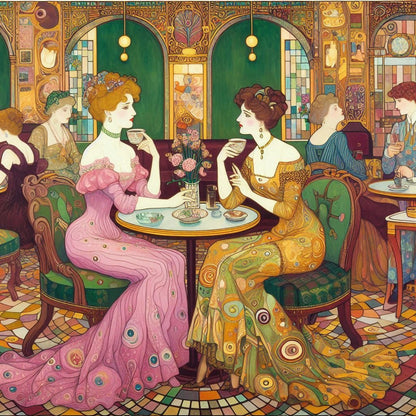 Study of Ladies in a Cafe - Gregg Acini Adoree Designs - 