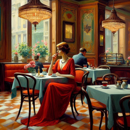 Study of Ladies in a Cafe - Gregg Acini Adoree Designs - 