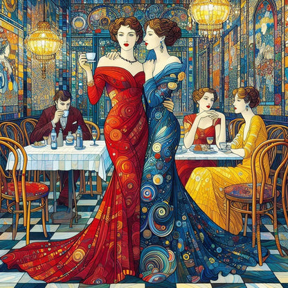Study of Ladies in a Cafe - Gregg Acini Adoree Designs - 