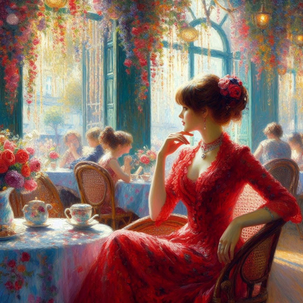 Study of Ladies in a Cafe - Gregg Acini Adoree Designs - 
