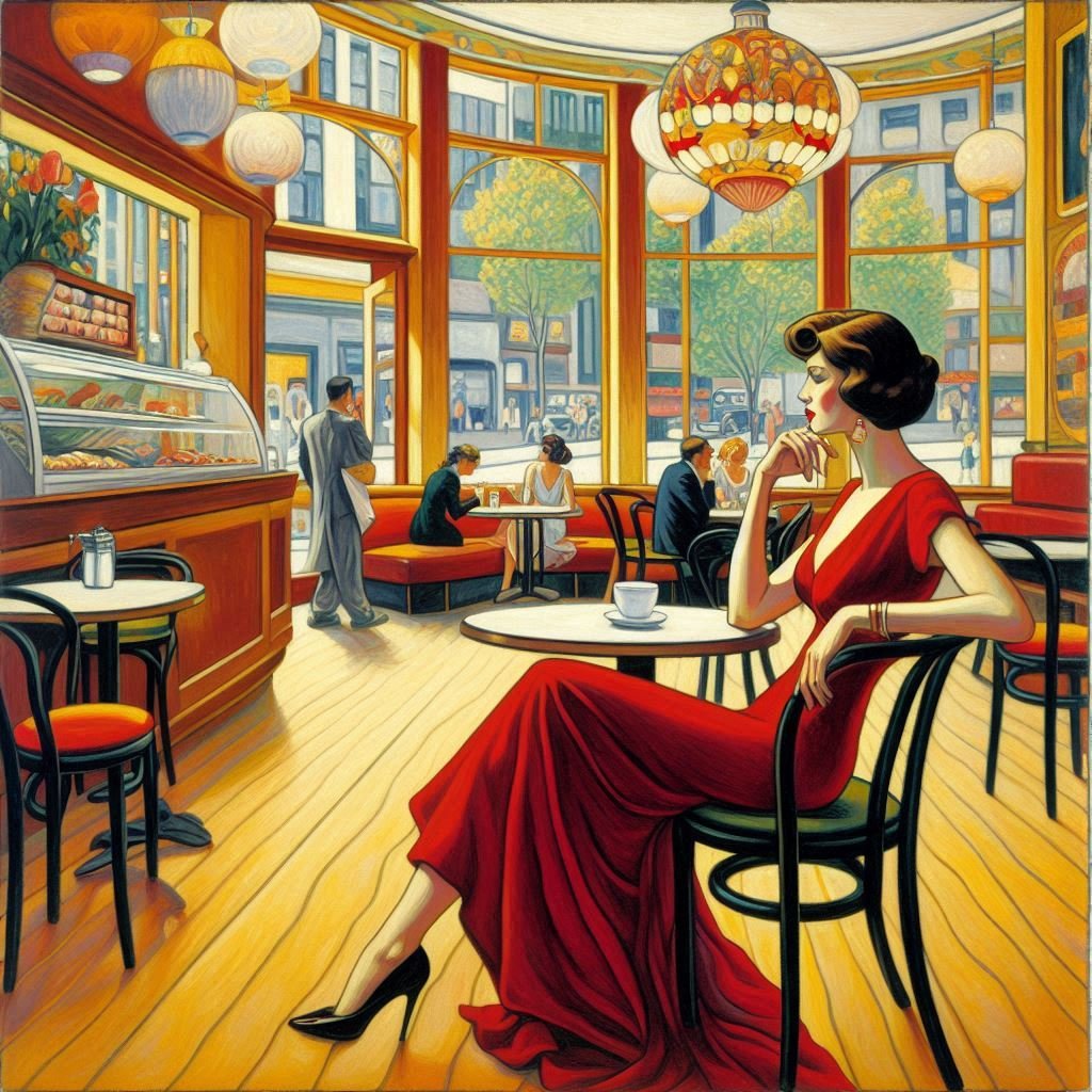 Study of Ladies in a Cafe - Gregg Acini Adoree Designs - 