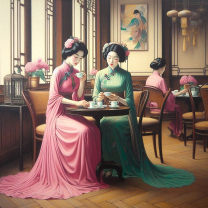 Study of Ladies in a Cafe - Gregg Acini Adoree Designs - 