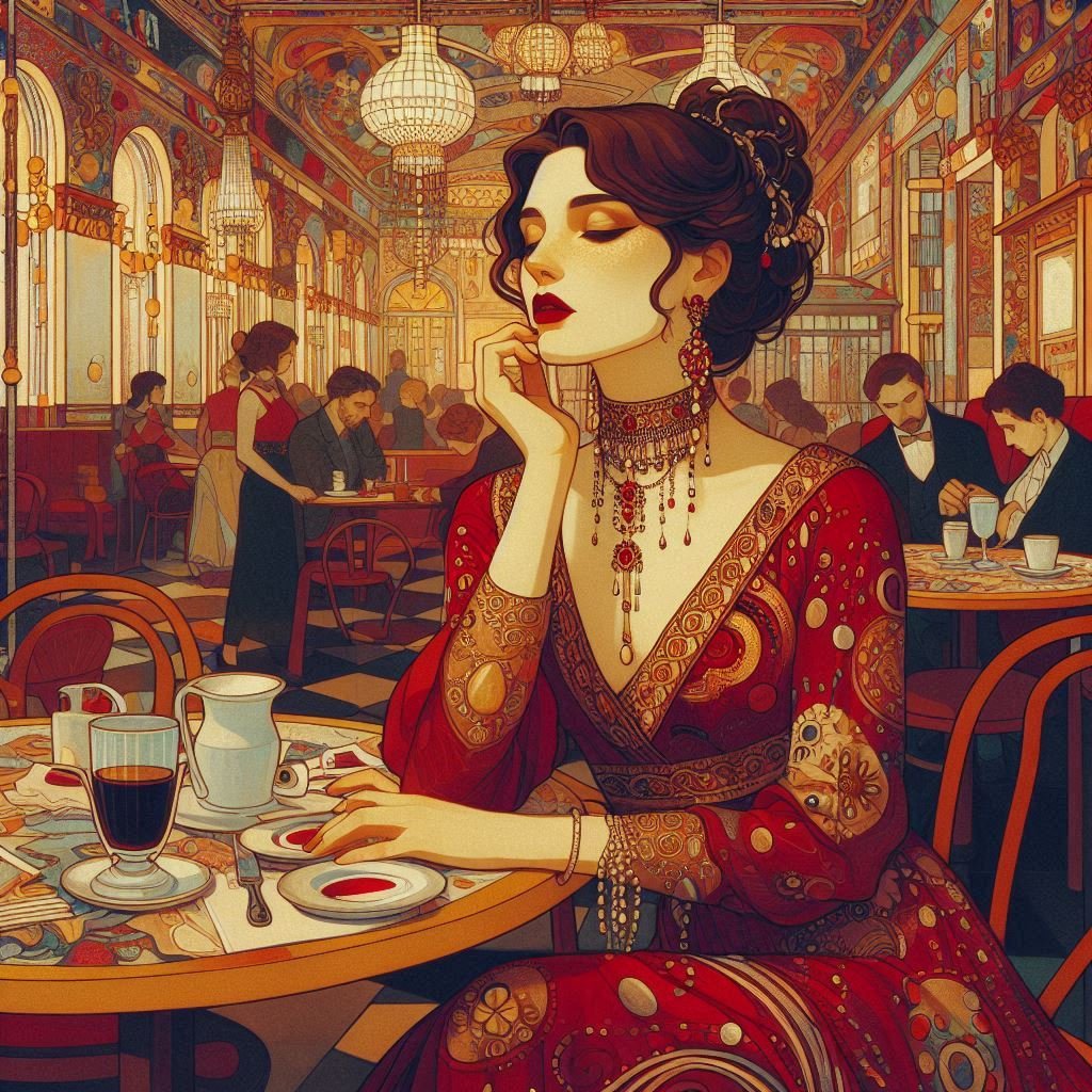 Study of Ladies in a Cafe - Gregg Acini Adoree Designs - 