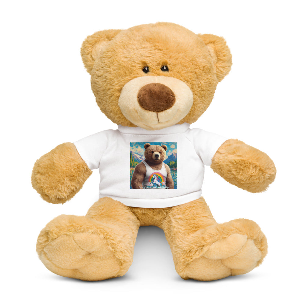 Teddy bear with a Proud Bear1 t-shirt by Gregg Acini Adoree Designs