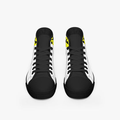 The Balance Guru Classic High - Top Canvas Shoes - White/Black - Gregg Acini Adoree Designs - High Tops