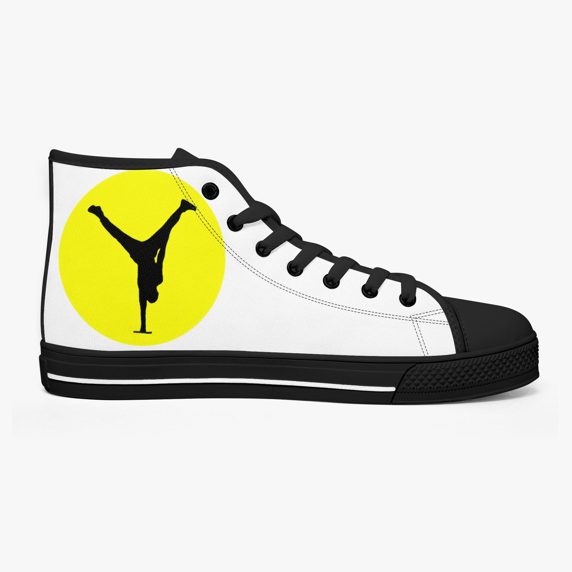 The Balance Guru Classic High - Top Canvas Shoes - White/Black - Gregg Acini Adoree Designs - High Tops