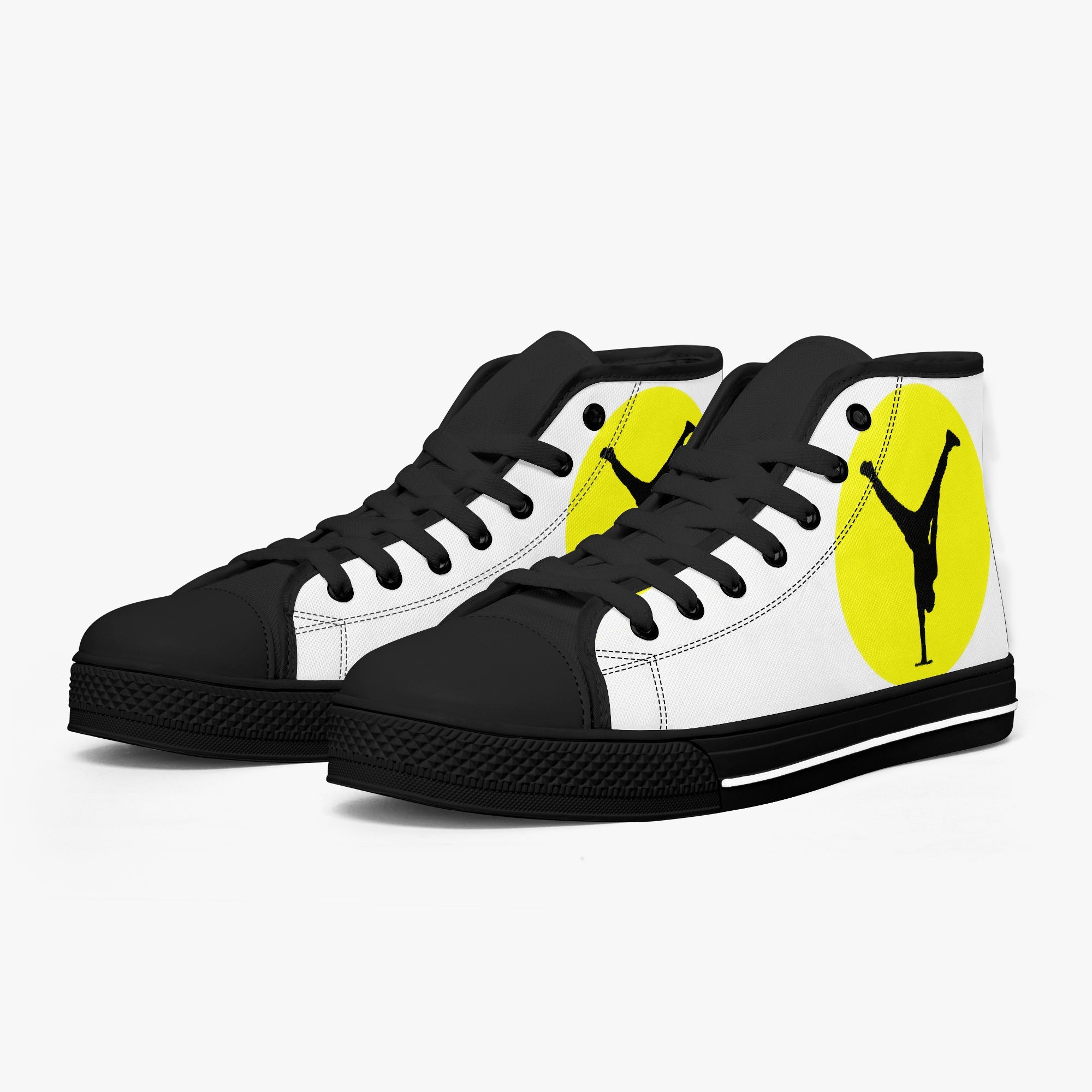 The Balance Guru Classic High - Top Canvas Shoes - White/Black - Gregg Acini Adoree Designs - High Tops