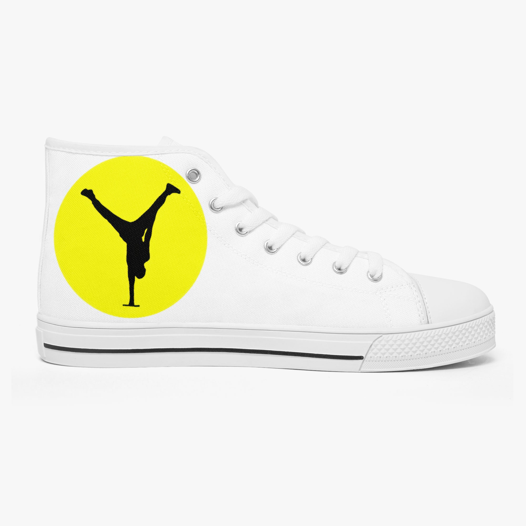 The Balance Guru Classic High - Top Canvas Shoes - White/Black - Gregg Acini Adoree Designs - High Tops