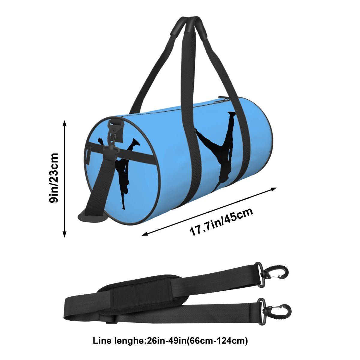 The Balance Guru Cylinder Duffle Bag Large Capacity Blue - Gregg Acini Adoree Designs - Luggage