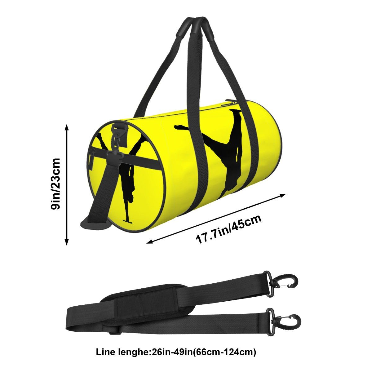 The Balance Guru Cylinder Duffle Bag Large Capacity Yellow - Gregg Acini Adoree Designs - Luggage