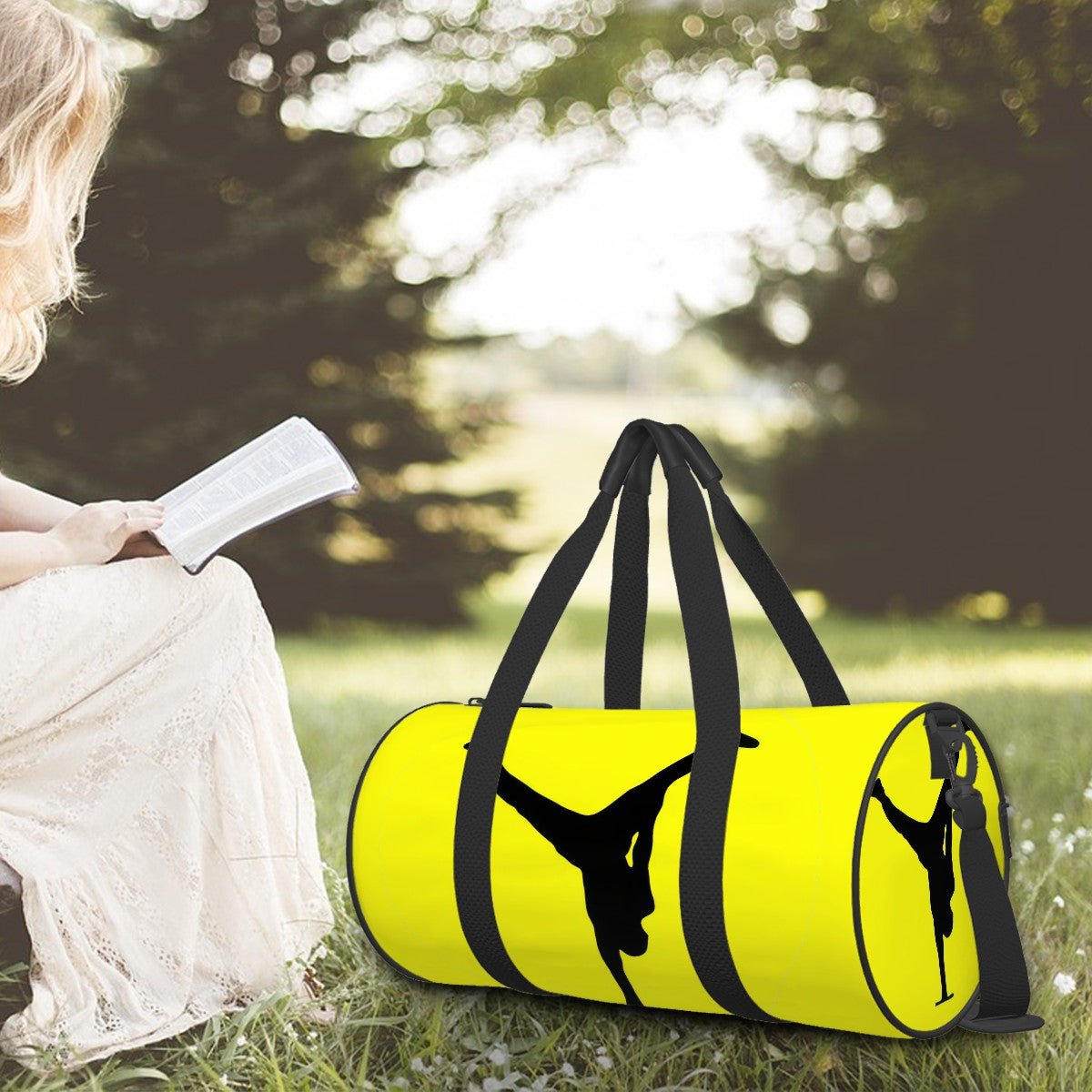 The Balance Guru Cylinder Duffle Bag Large Capacity Yellow - Gregg Acini Adoree Designs - Luggage