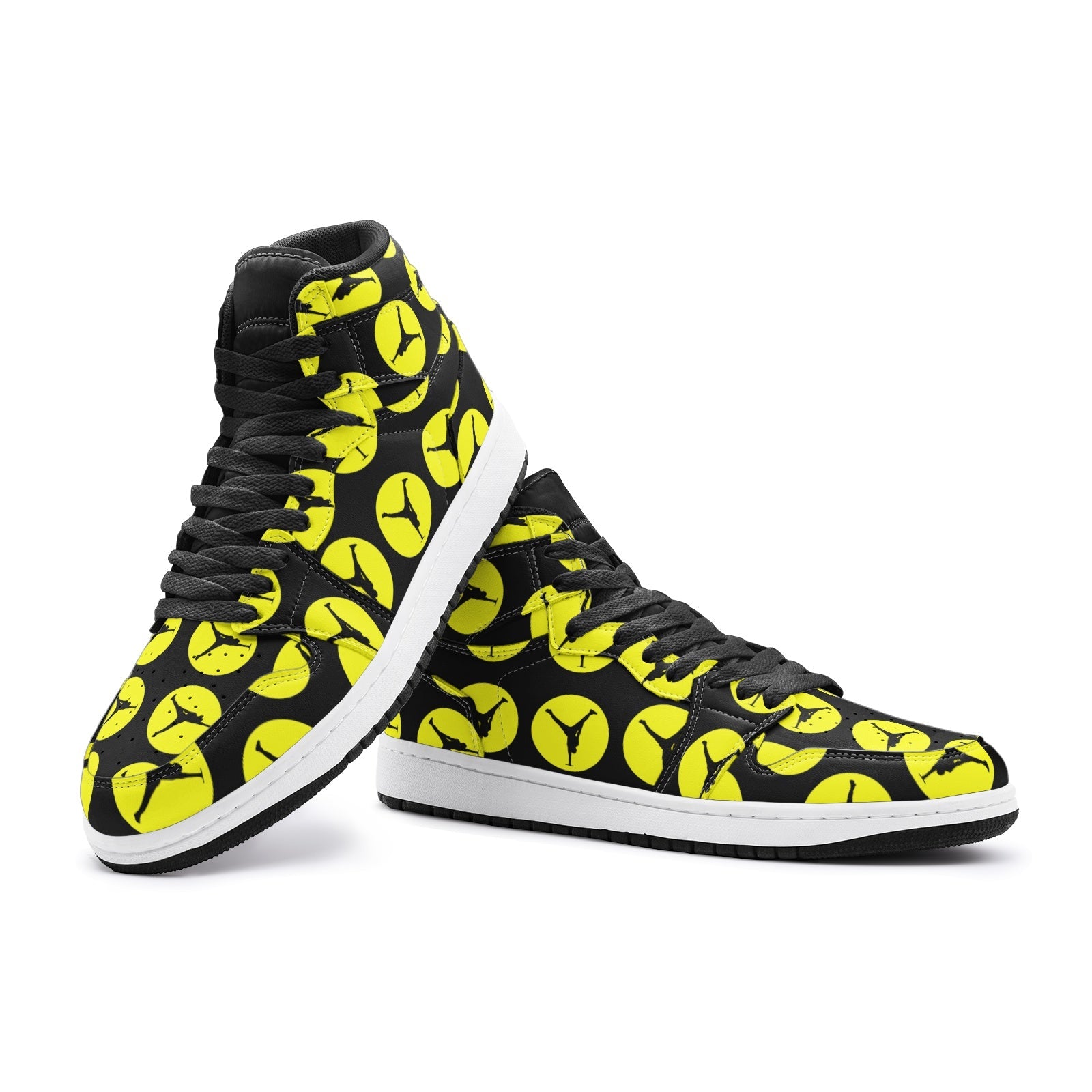 The Balance Guru Unisex Sneaker TR Yellow on Black - Gregg Acini Adoree Designs - High Tops