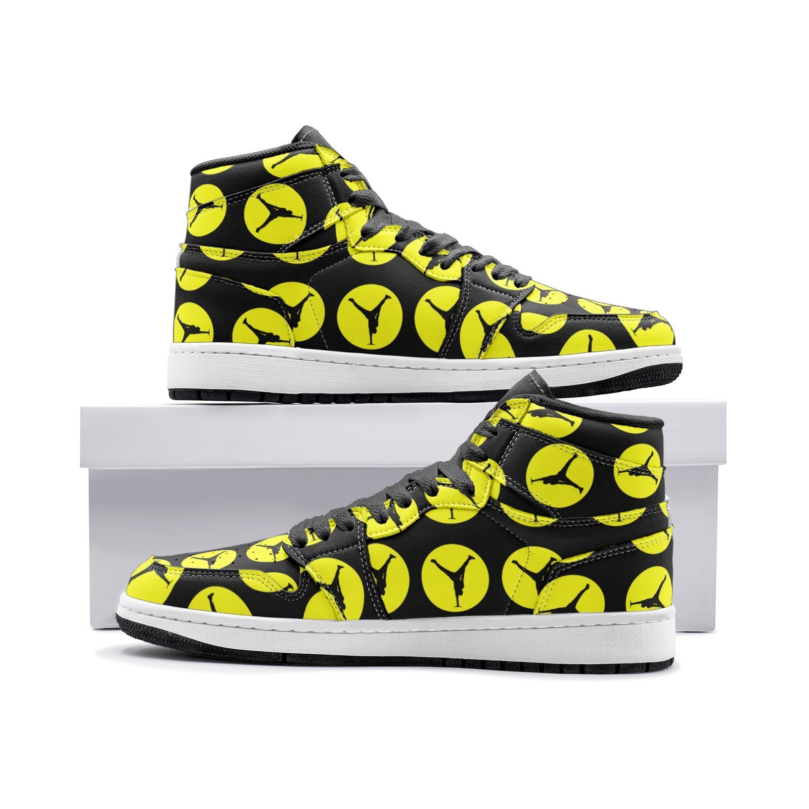 The Balance Guru Unisex Sneaker TR Yellow on Black - Gregg Acini Adoree Designs - High Tops