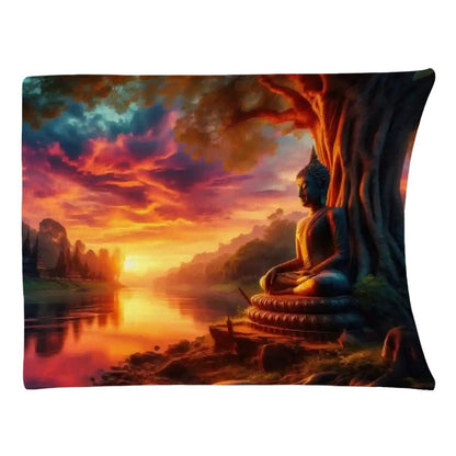 Tranquility 300 GSM Flannel Throw Blanket (Made in USA) - Gregg Acini Adoree Designs - Blanket