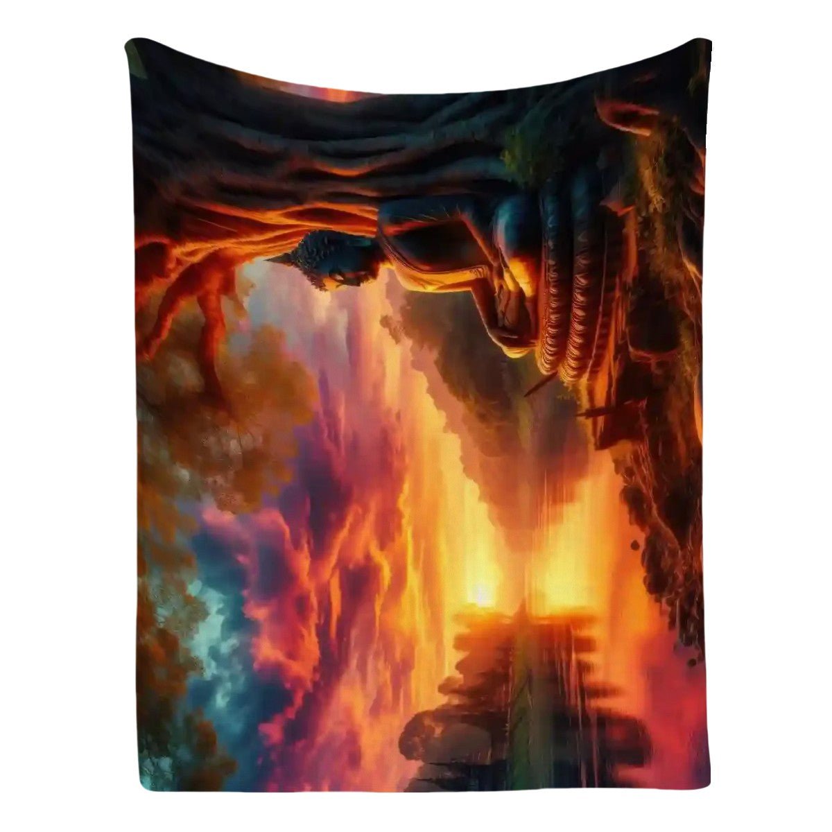 Tranquility 300 GSM Flannel Throw Blanket (Made in USA) - Gregg Acini Adoree Designs - Blanket