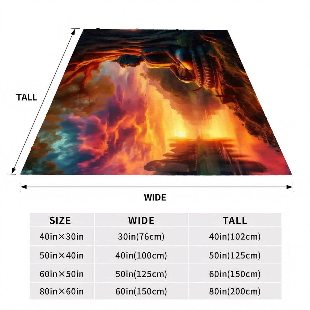 Tranquility 300 GSM Flannel Throw Blanket (Made in USA) - Gregg Acini Adoree Designs - Blanket