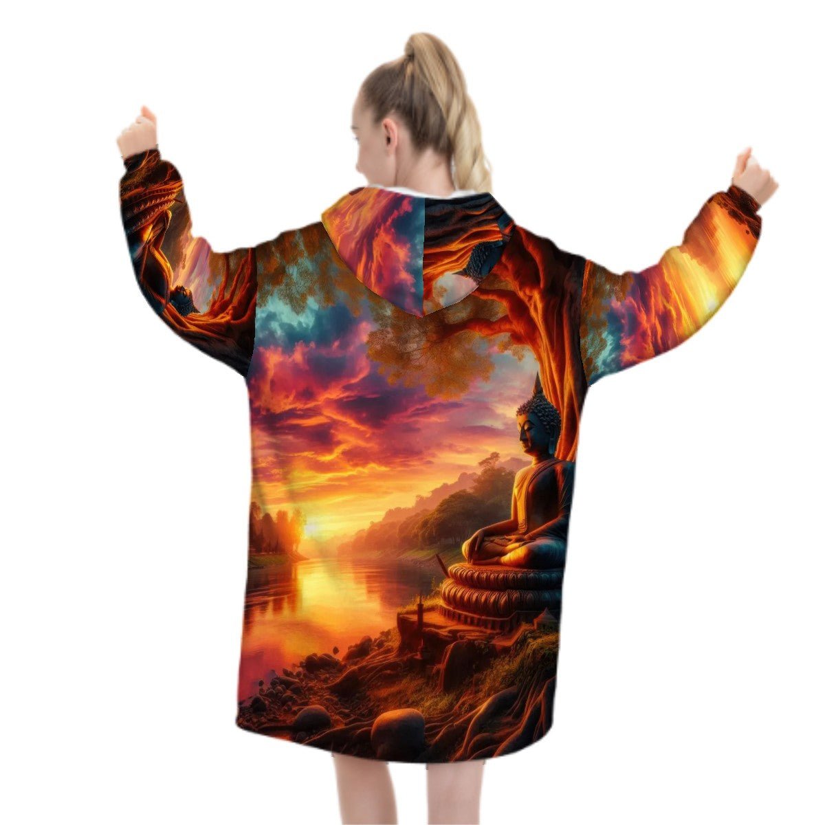 Tranquility Adult Blanket Hoodie - Gregg Acini Adoree Designs - Hooded Blanket