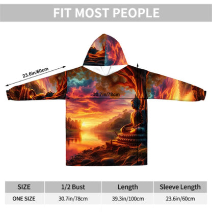 Tranquility Adult Blanket Hoodie - Gregg Acini Adoree Designs - Hooded Blanket