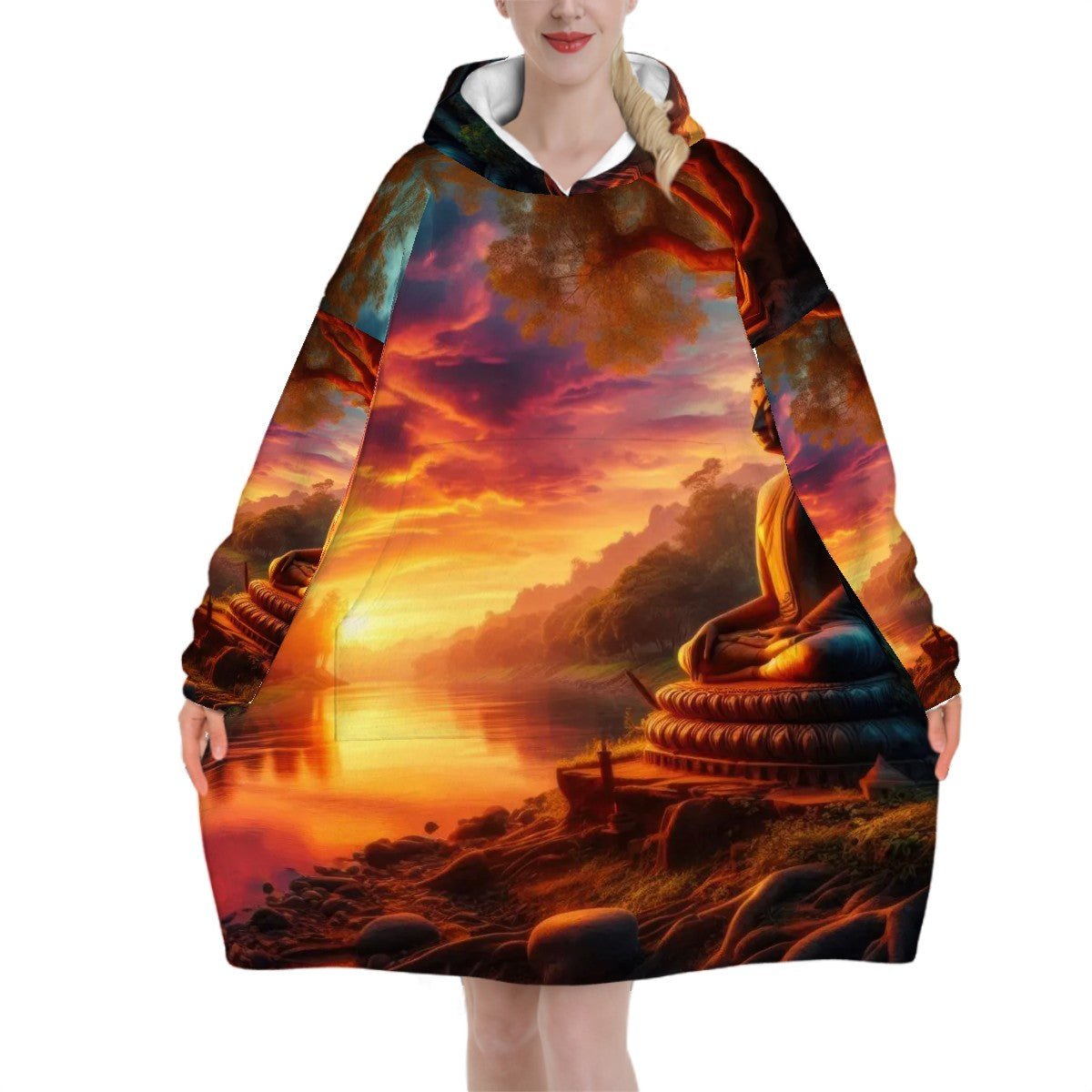 Tranquility Adult Blanket Hoodie - Gregg Acini Adoree Designs - Hooded Blanket