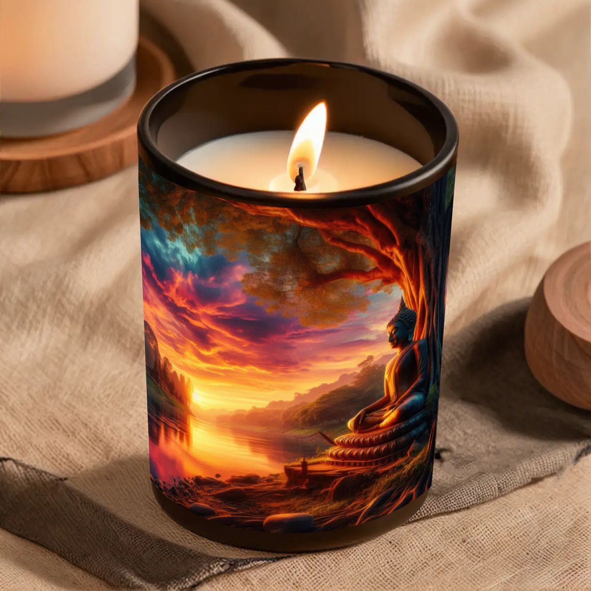 Tranquility Black Jar Scented Candle (6oz) - Gregg Acini Adoree Designs - Candles