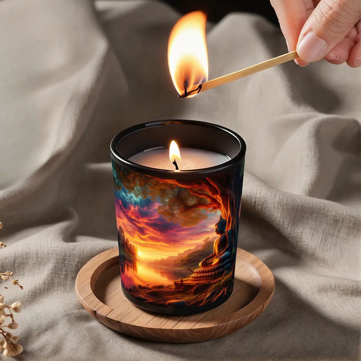 Tranquility Black Jar Scented Candle (6oz) - Gregg Acini Adoree Designs - Candles