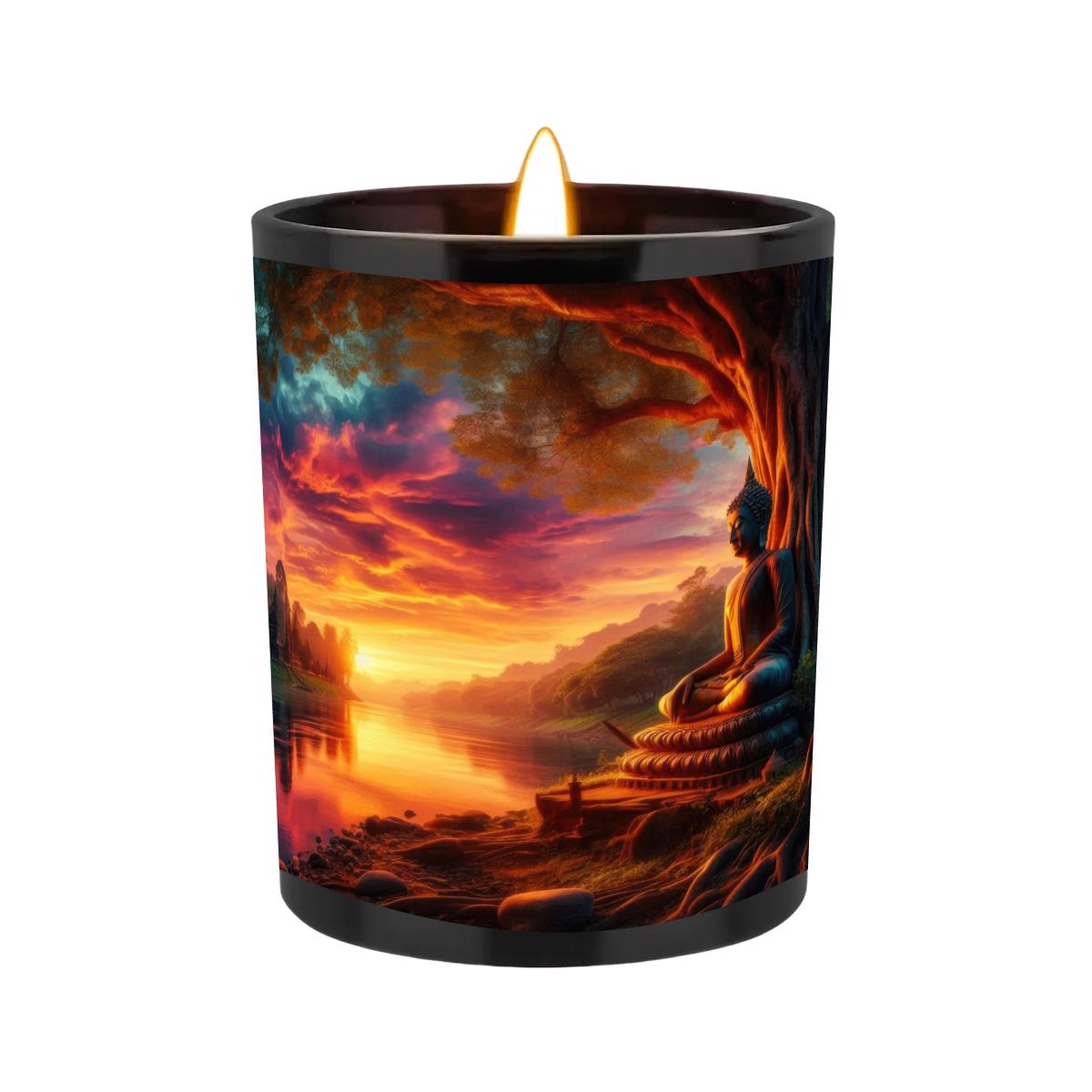 Tranquility Black Jar Scented Candle (6oz) - Gregg Acini Adoree Designs - Candles