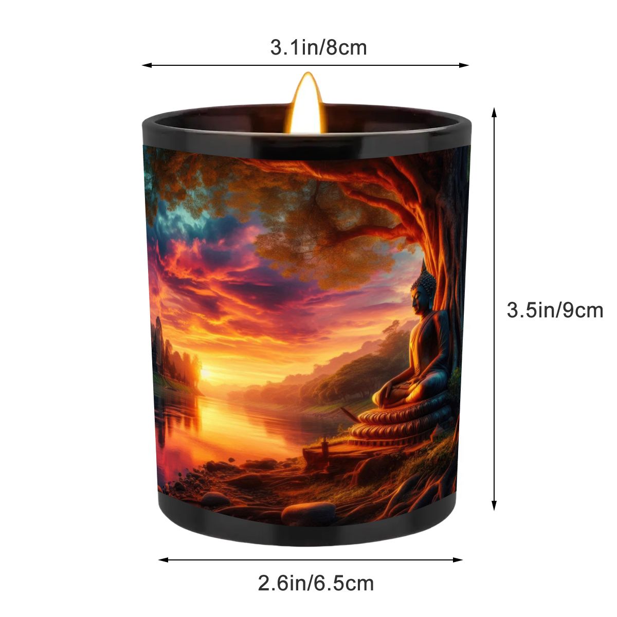 Tranquility Black Jar Scented Candle (6oz) - Gregg Acini Adoree Designs - Candles