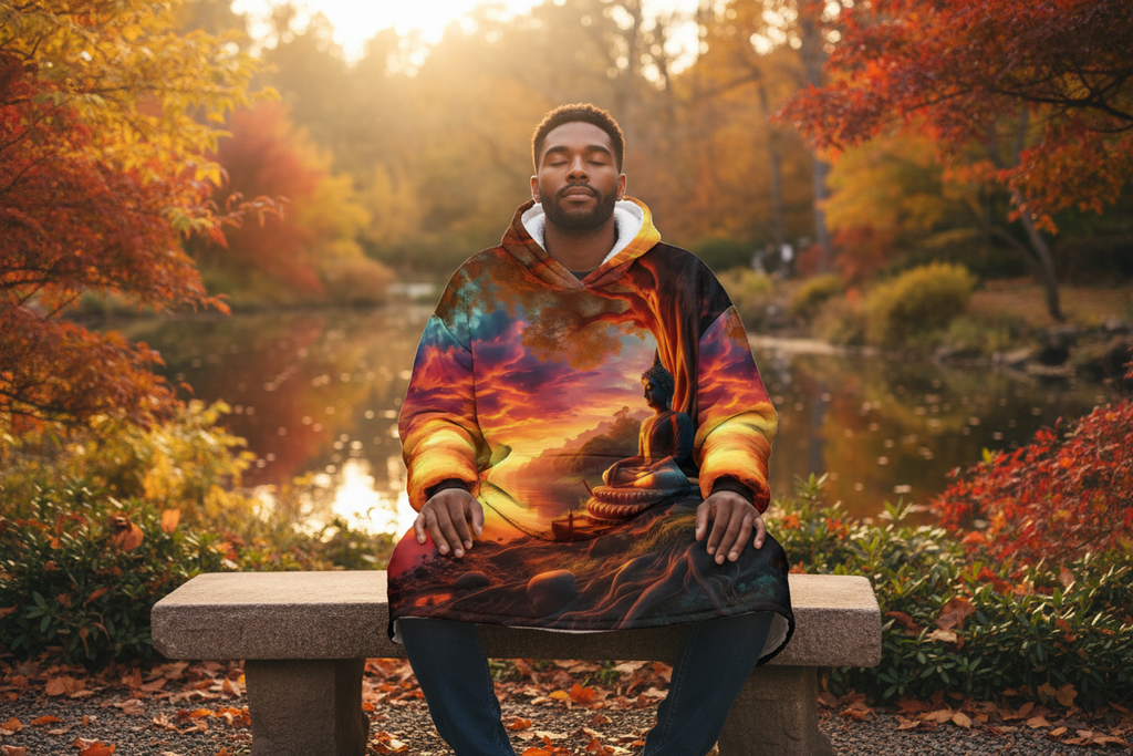 Tranquility Blanket Hoodie Lifestyle