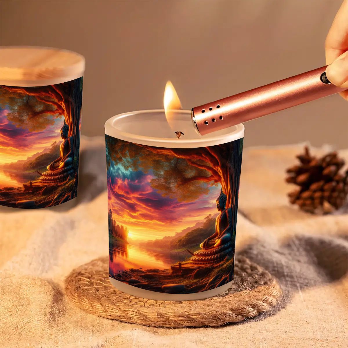 Tranquility Frosted Jar Scented Candle with Lid (6oz) - Gregg Acini Adoree Designs - Candles
