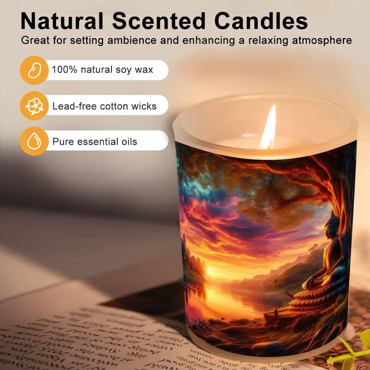 Tranquility Frosted Jar Scented Candle with Lid (6oz) - Gregg Acini Adoree Designs - Candles
