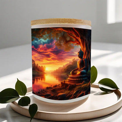 Tranquility Frosted Jar Scented Candle with Lid (6oz) - Gregg Acini Adoree Designs - Candles