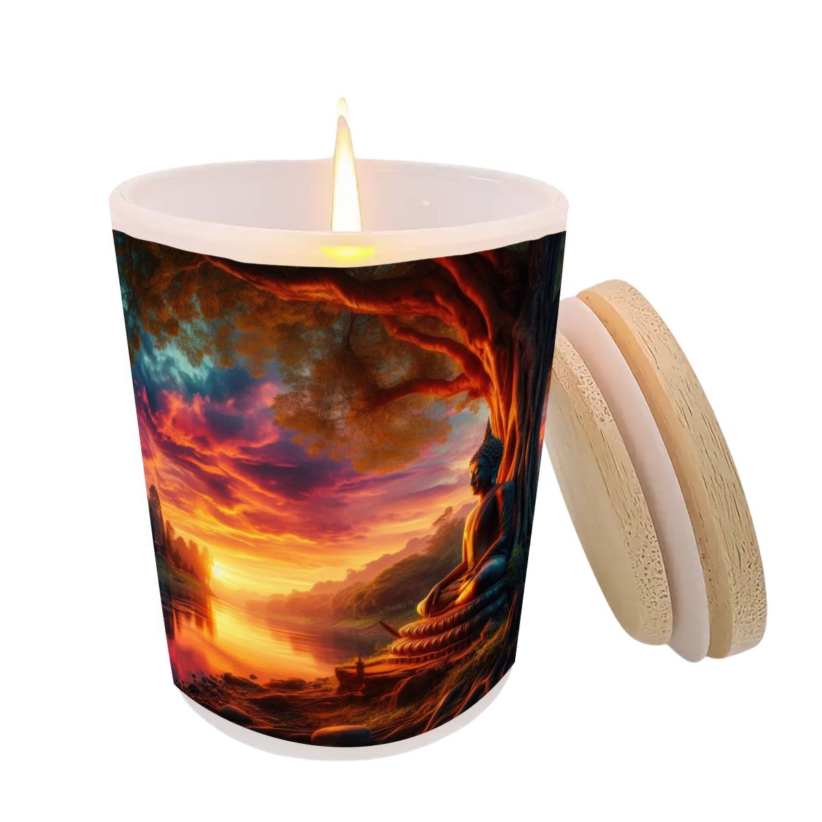 Tranquility Frosted Jar Scented Candle with Lid (6oz) - Gregg Acini Adoree Designs - Candles