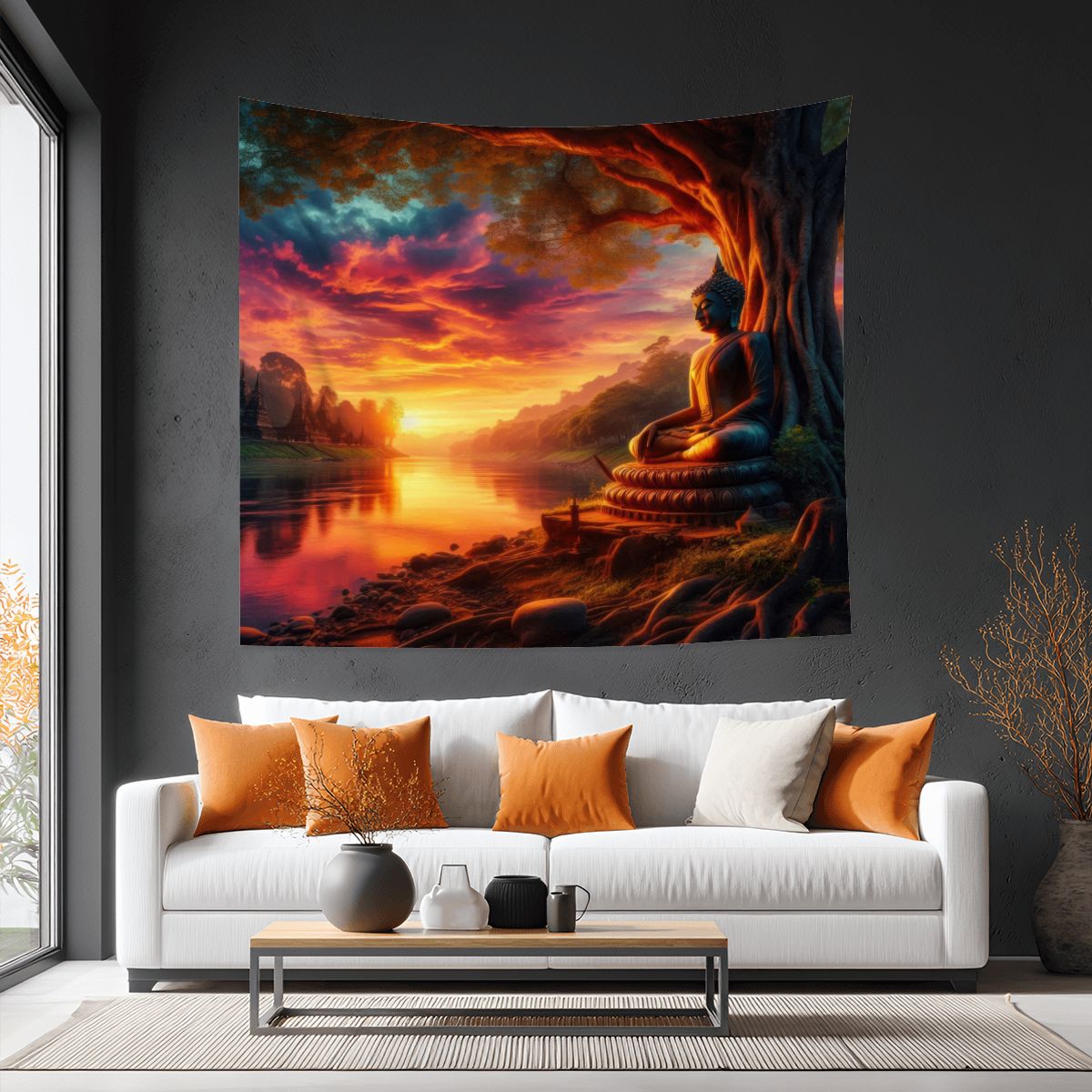 Tranquility Lightweight Wall Tapestry (Fabric Wall Hanging - USA) - Gregg Acini Adoree Designs - Wall Coverings