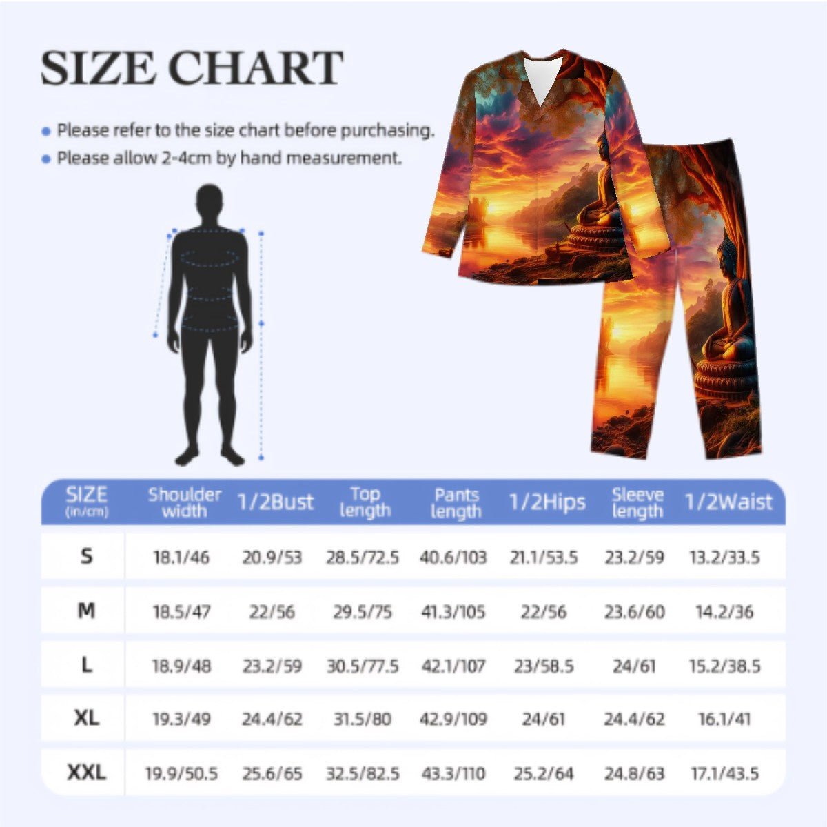 Tranquility Long Sleeved Pajamas for Men Set - Gregg Acini Adoree Designs - Men's Pajamas