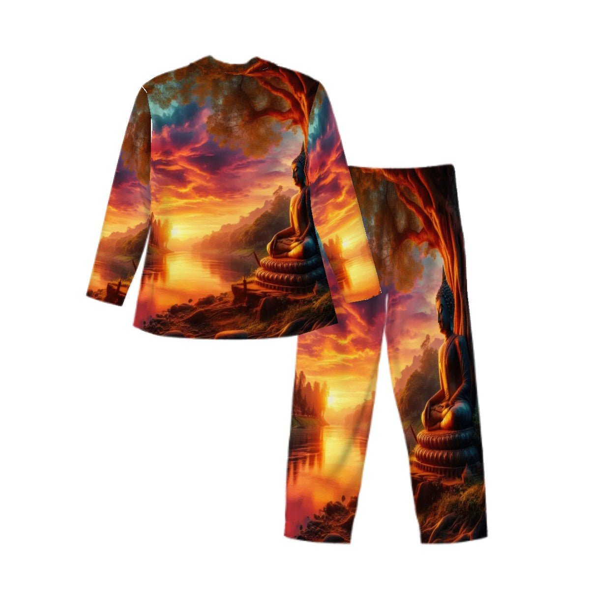 Tranquility Long Sleeved Pajamas for Men Set - Gregg Acini Adoree Designs - Men's Pajamas