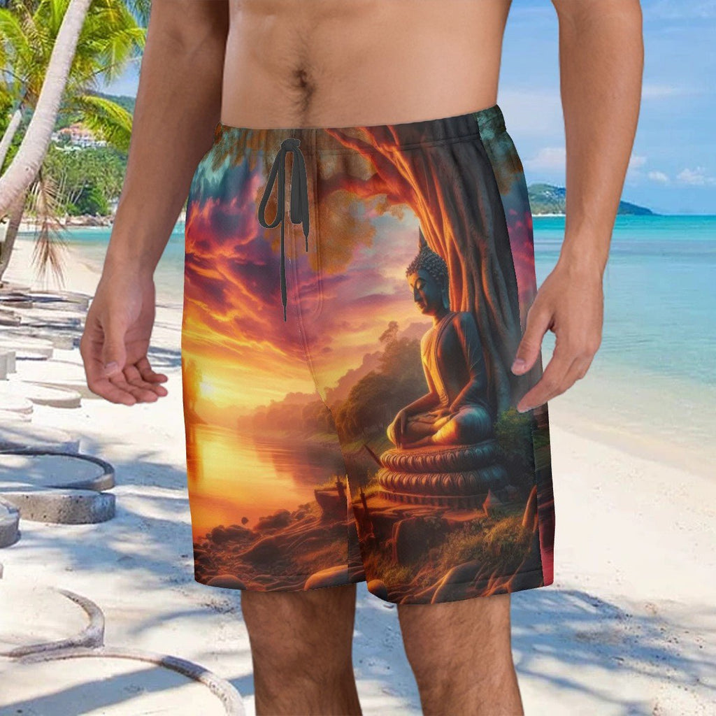 Tranquility Men's Beach Shorts - Gregg Acini Adoree Designs - Swimsuit