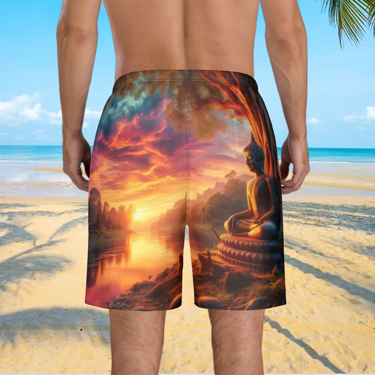 Tranquility Men's Beach Shorts - Gregg Acini Adoree Designs - Swimsuit